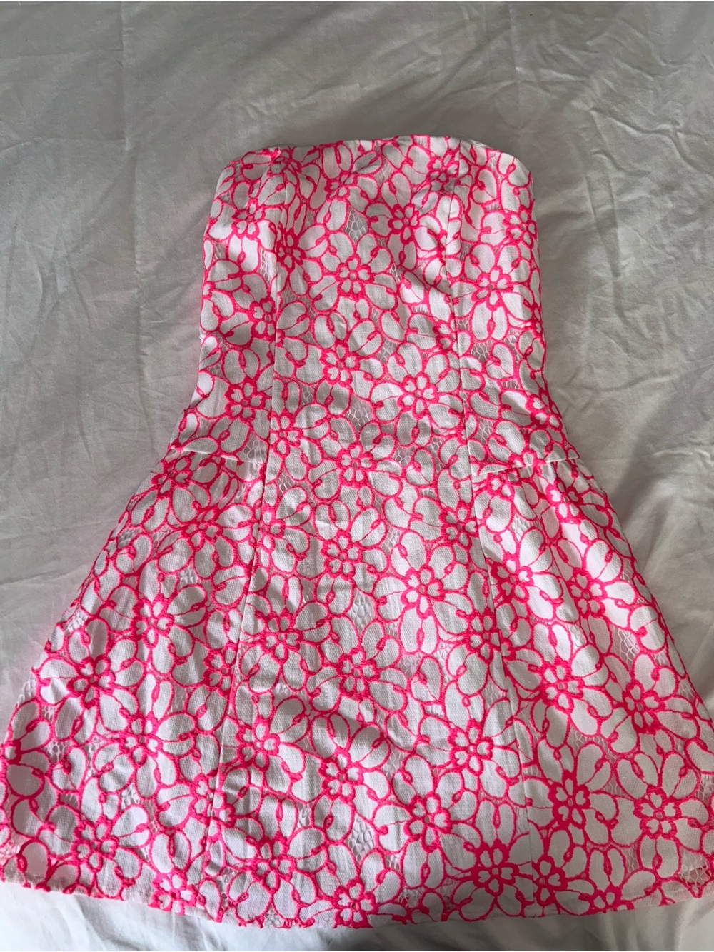 Lilly Pulitzer Bowen Lace Dress Girls Size 8 Pink & White